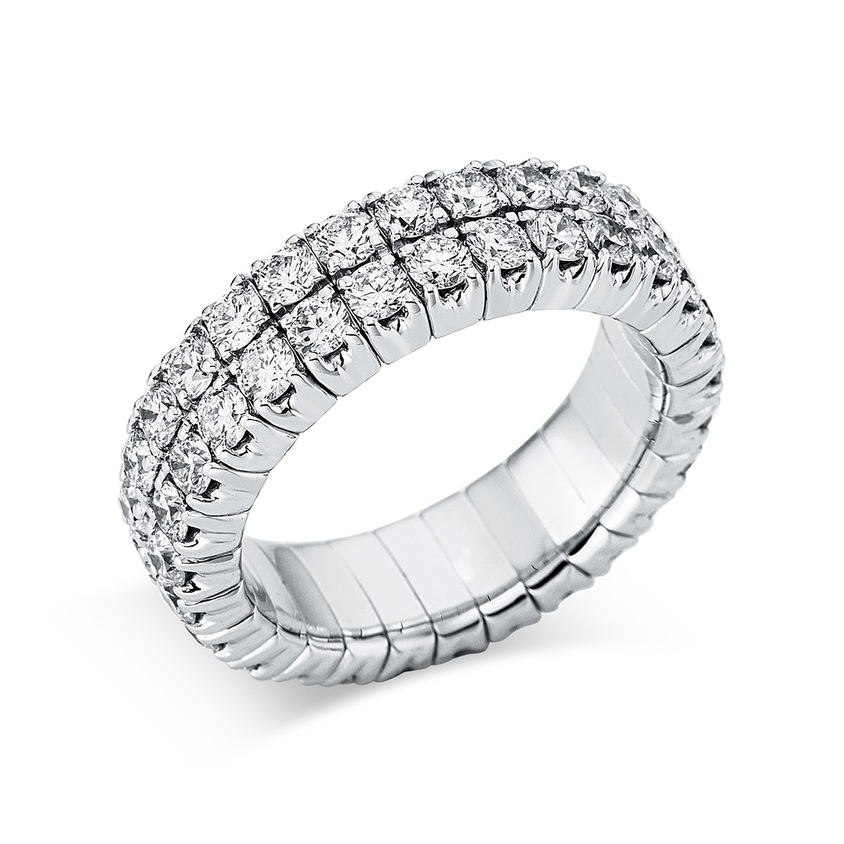 ring 18 kt WG, Flex-Band, variabel,