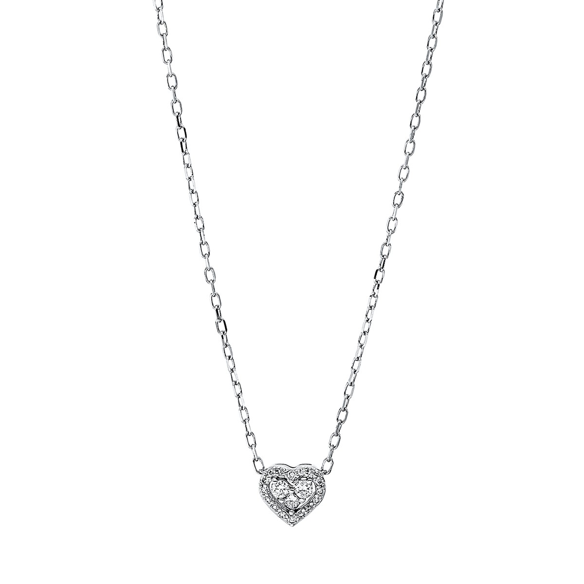 necklace 18 kt WG heart, with loop at 40 cm + 43 cm