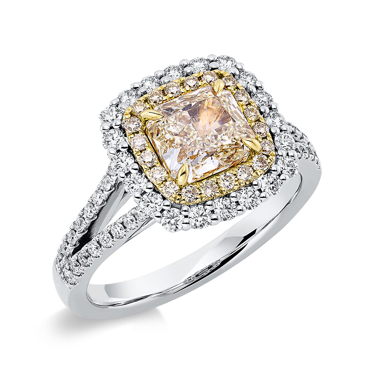 ring 18 kt WG+YG, GIA 15823946