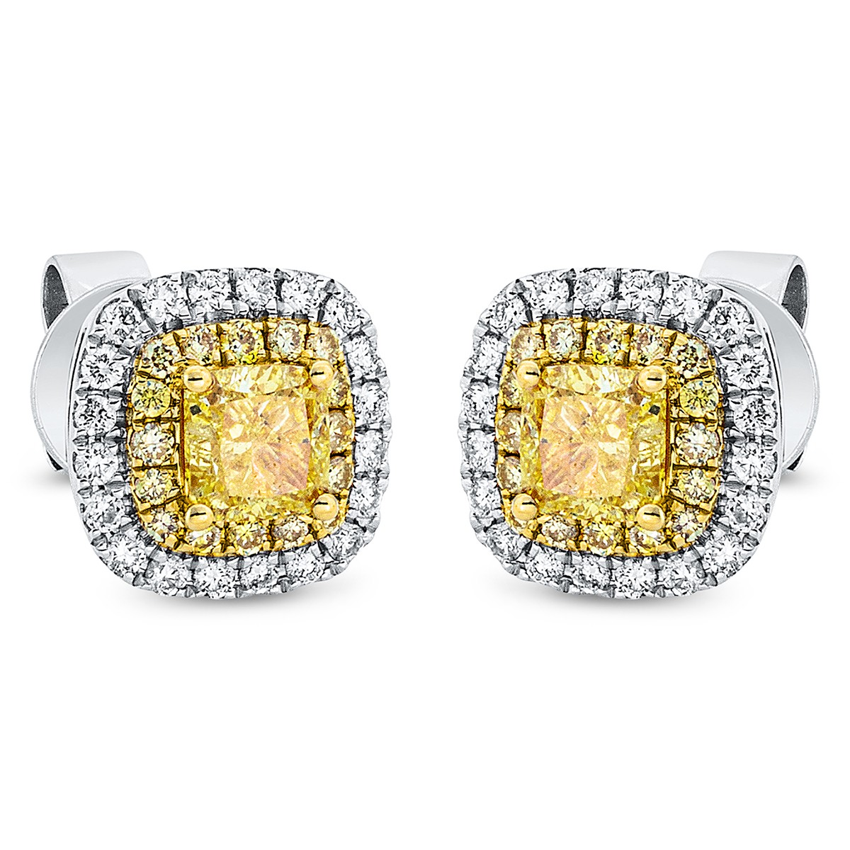 earrings 18 kt WG+YG