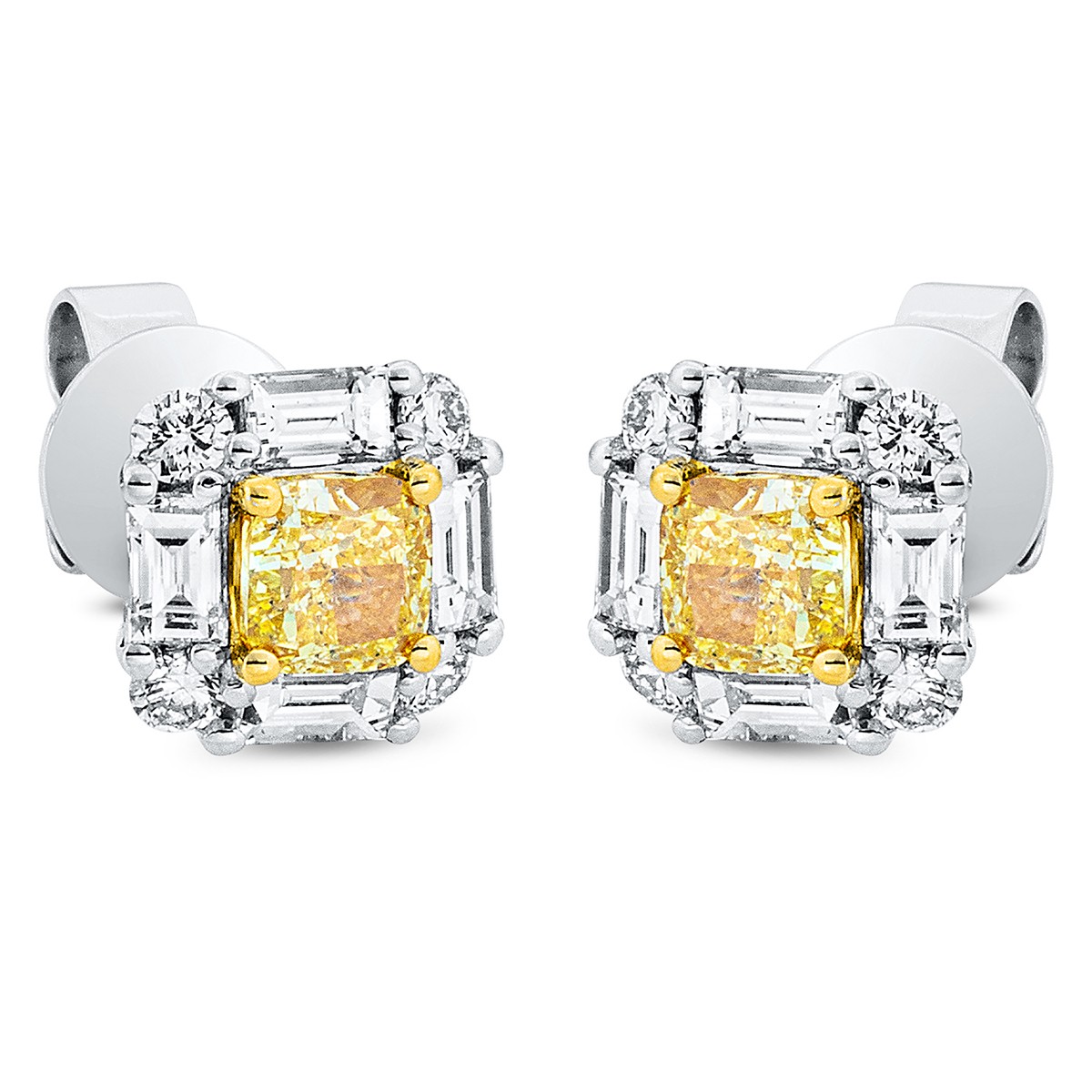 earrings 18 kt WG+YG