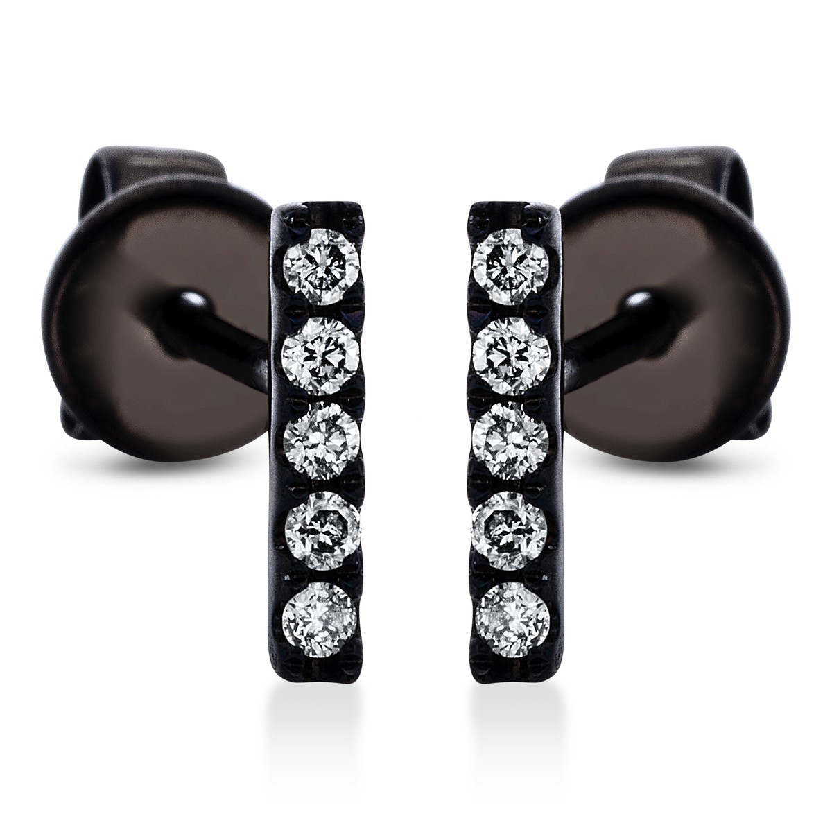 earrings 14 kt WG, black rhodium plated