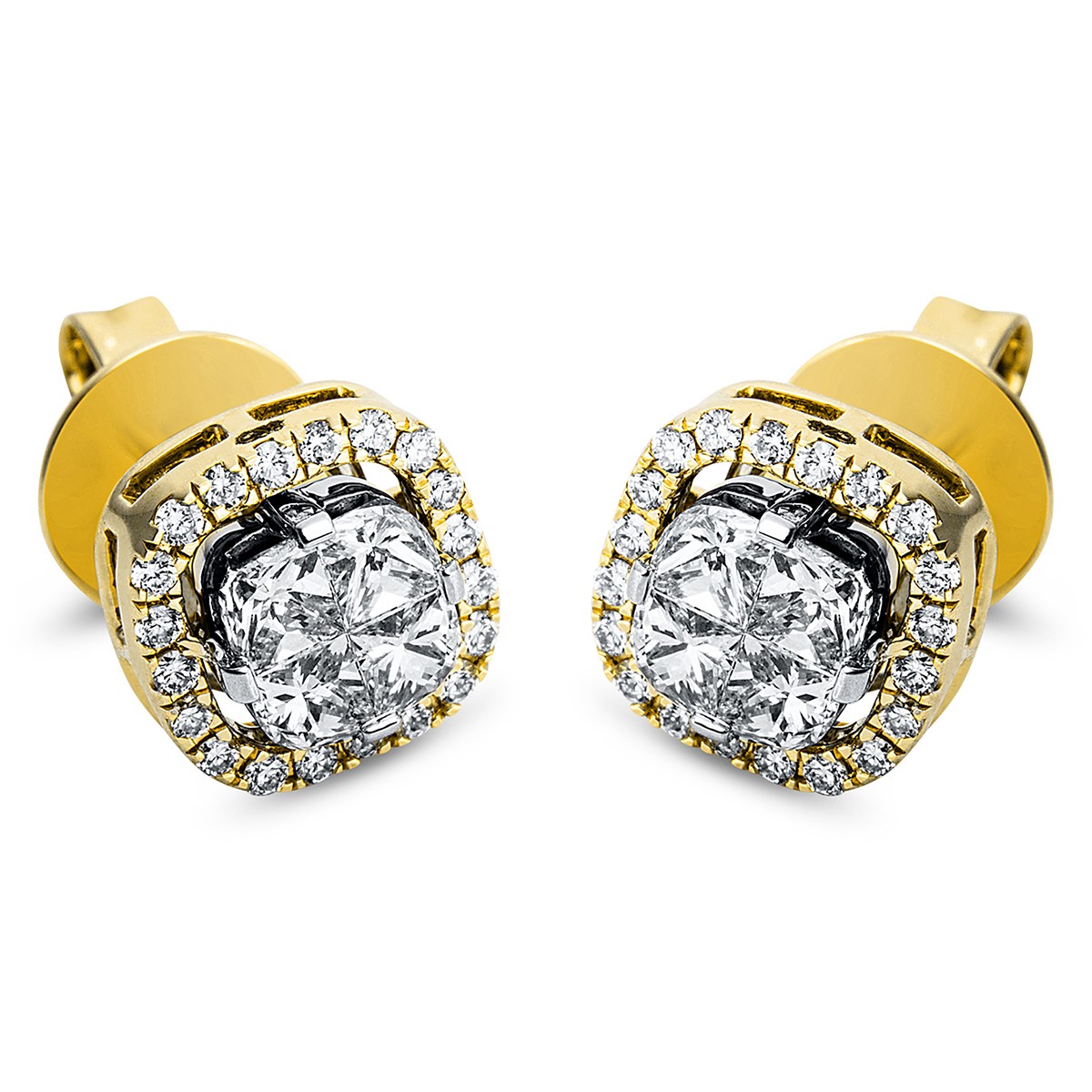 earrings 18 kt YG+WG