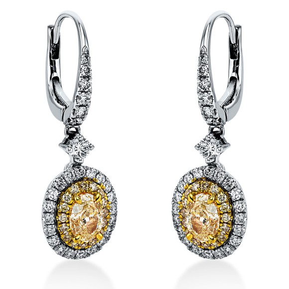 earrings 18 kt WG+YG