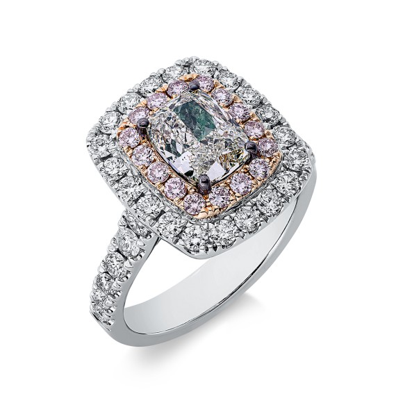 ring 18 kt WG+RG, setting black rhodium plated