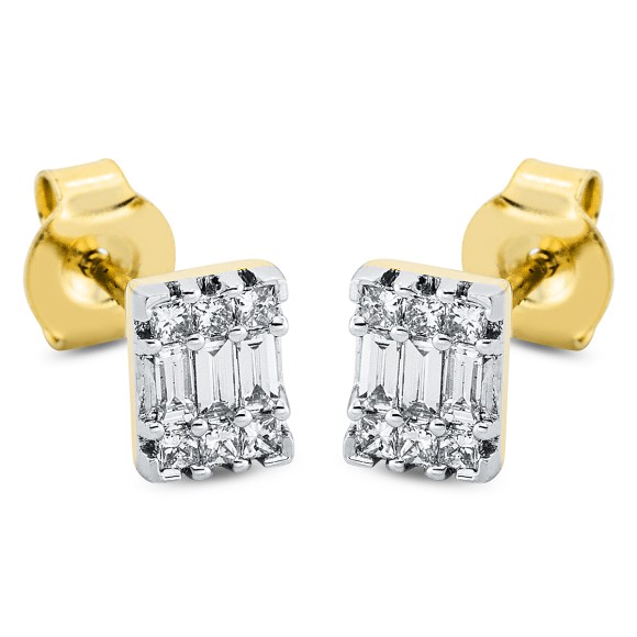 earrings 18 kt YG+WG