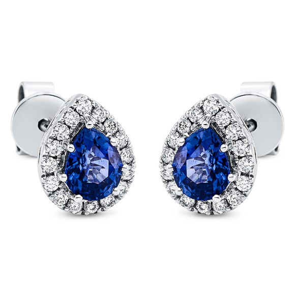 earrings 14 kt WG pear