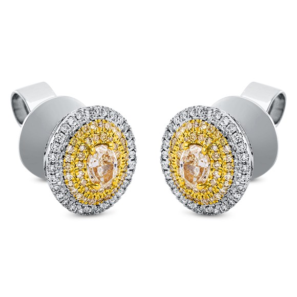 earrings 18 kt WG+YG
