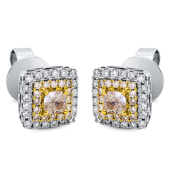 earrings 14 kt WG+YG