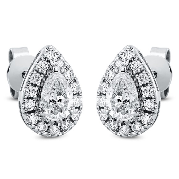 earrings 18 kt WG pear