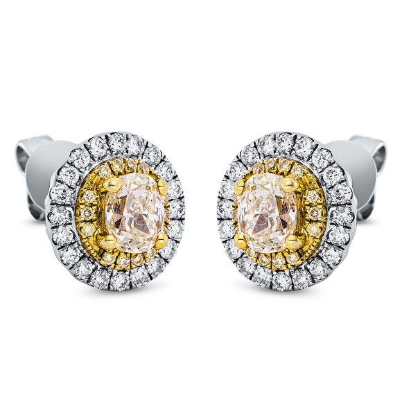 earrings 18 kt WG+YG