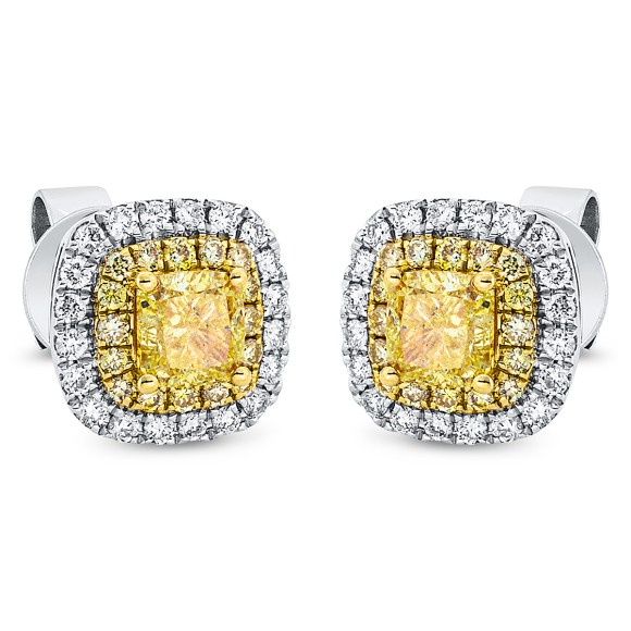 earrings 18 kt WG+YG