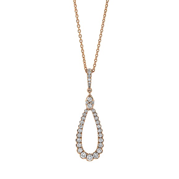 necklace 18 kt RG pear