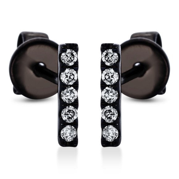 earrings 14 kt WG, black rhodium plated