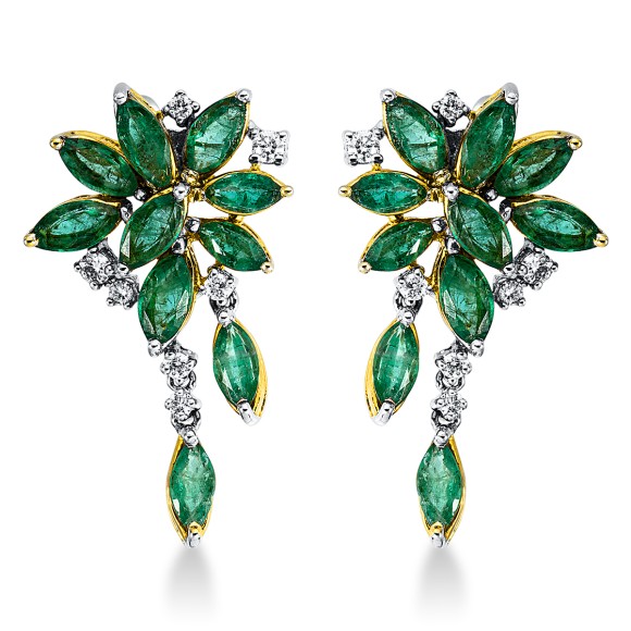 earrings 18 kt WG+YG