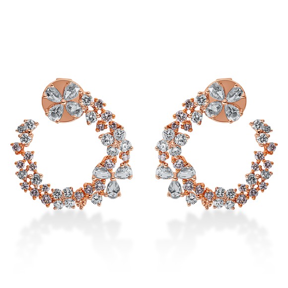 earrings 18 kt WG+RG