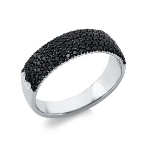 ring 14 kt WG, black rhodium plated