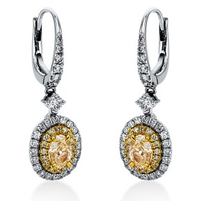 earrings 18 kt WG+YG