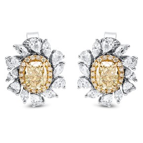 earrings 18 kt WG+YG, GIA 2pcs