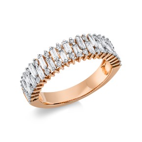 ring 18 kt RG, setting rhodium plated