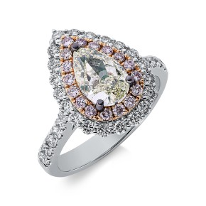 ring 18 kt WG+RG, setting partly black rhodium