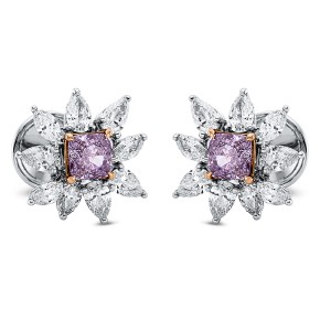 earrings 18 kt WG+RG, GIA 2pcs