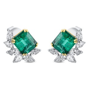 earrings 18 kt WG+YG