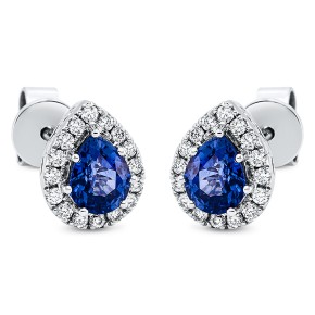 earrings 14 kt WG pear