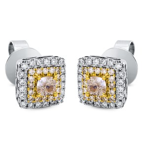 earrings 14 kt WG+YG