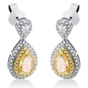 earrings 18 kt WG+YG, GIA7448176150 + GIA7451294127