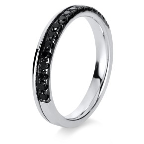 ring 18 kt WG, black rhodium plated
