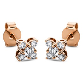 earrings 18 kt RG cross