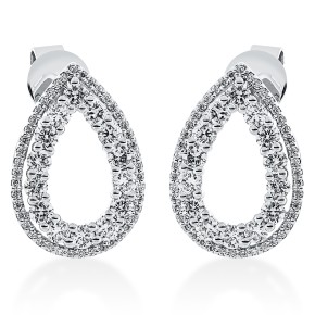 earrings 18 kt WG pear