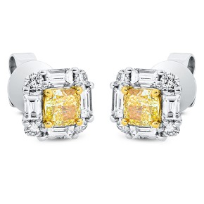 earrings 18 kt WG+YG