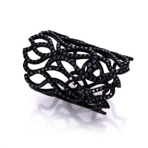 ring 18 kt WG, black rhodium plated