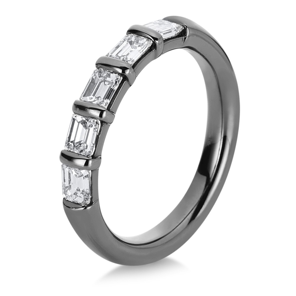 ring 18 kt WG, black rhodium plated