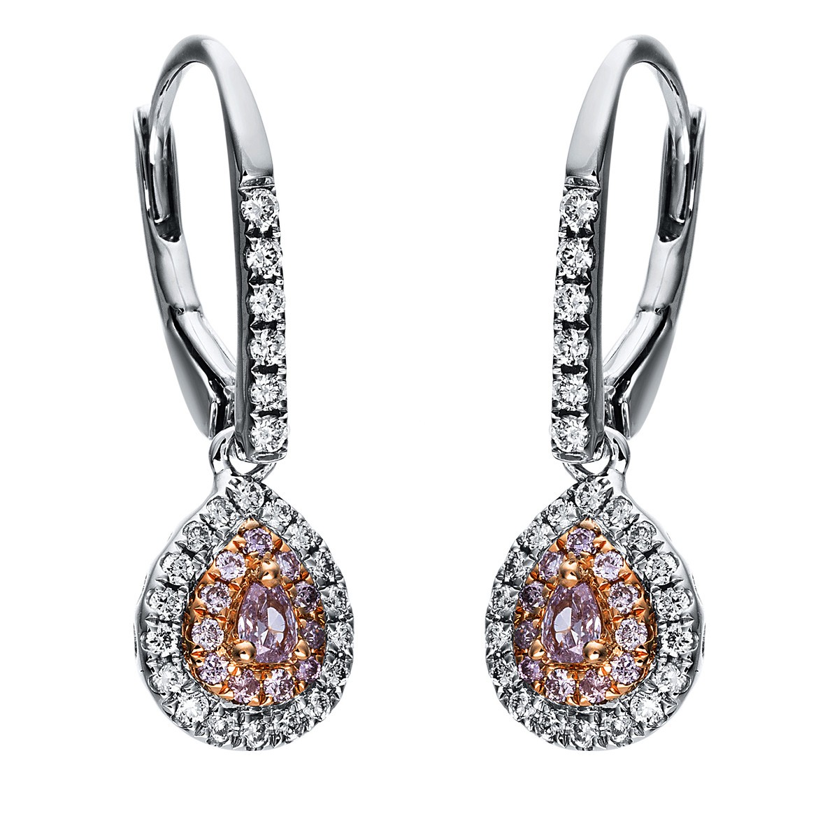 earrings 18 kt WG+RG