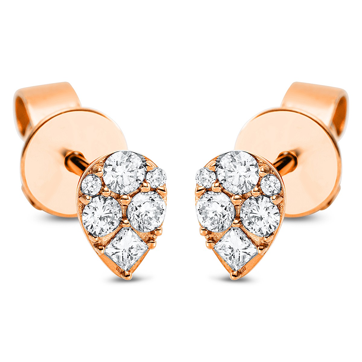 earrings 18 kt RG pear