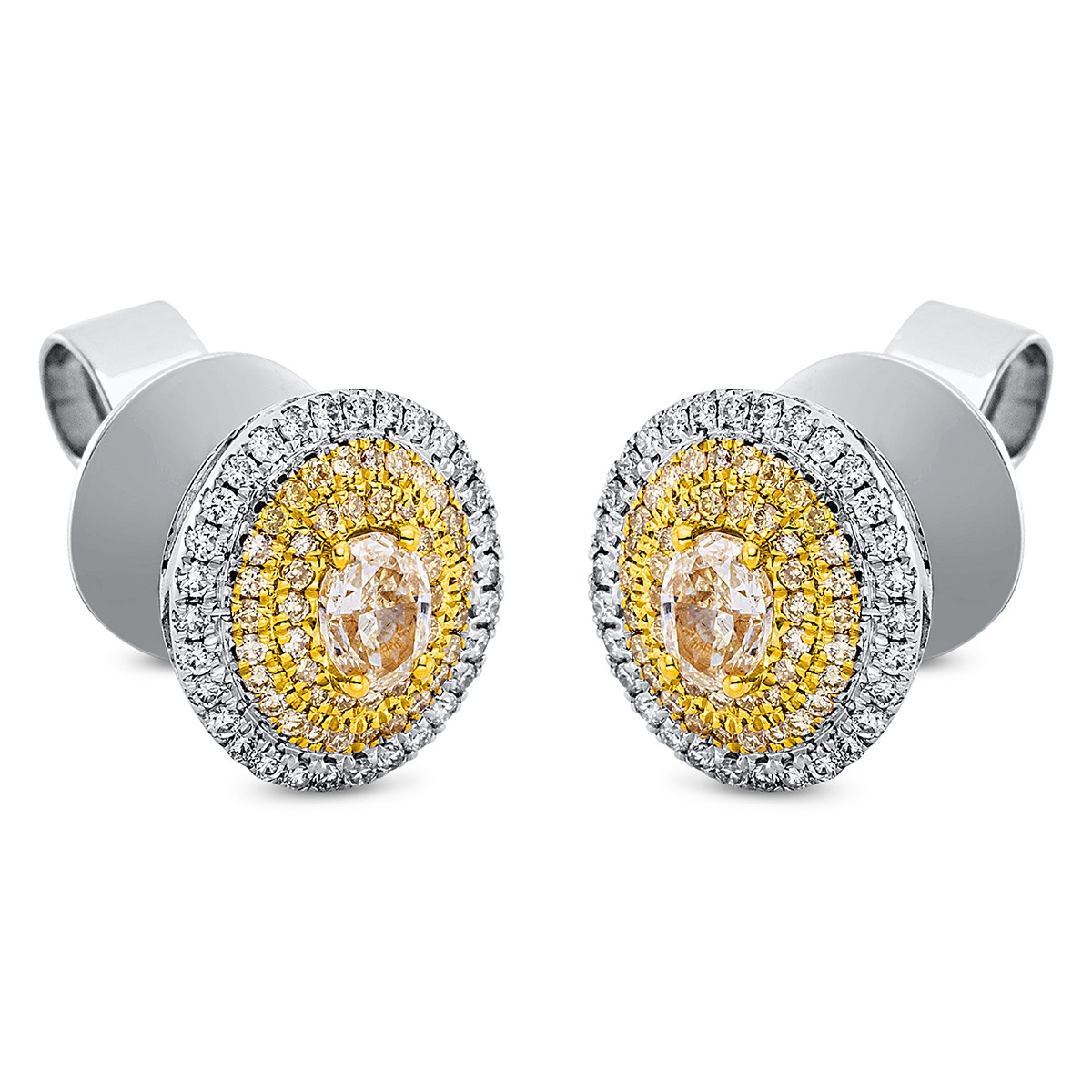 earrings 18 kt WG+YG