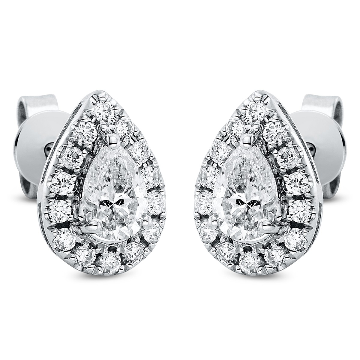 earrings 18 kt WG pear