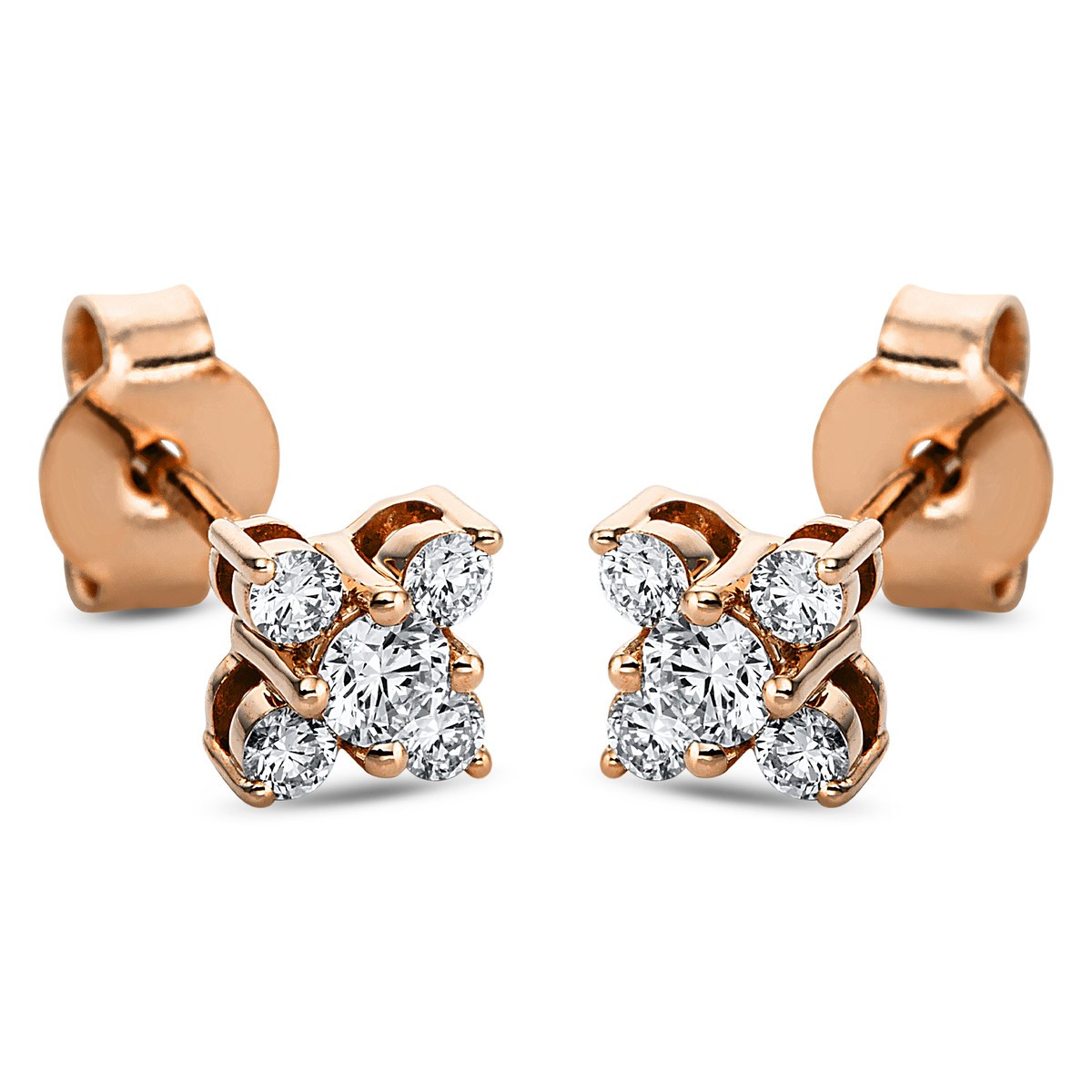 earrings 18 kt RG cross