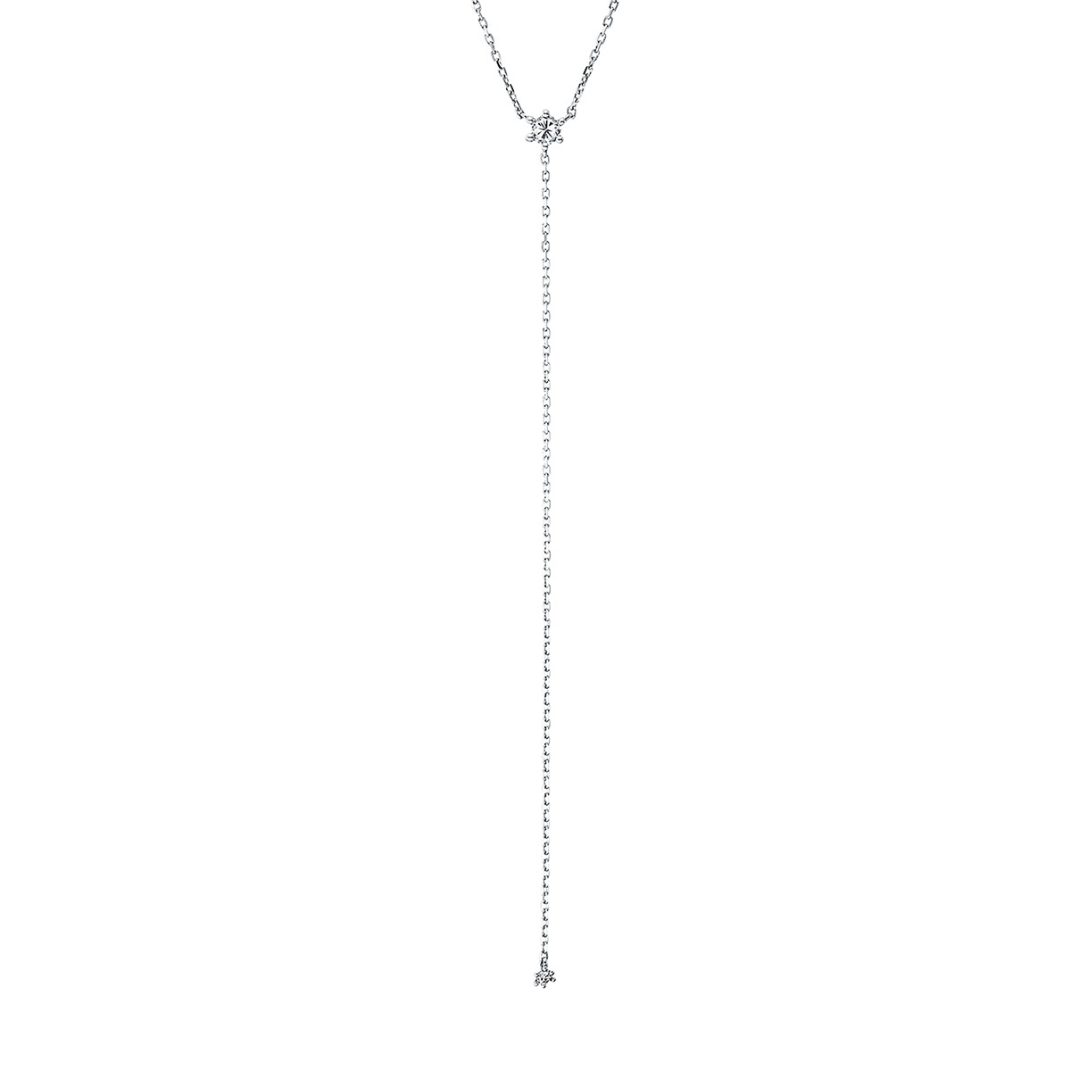 necklace 18 kt WG, with loop at 40 cm + 42 cm