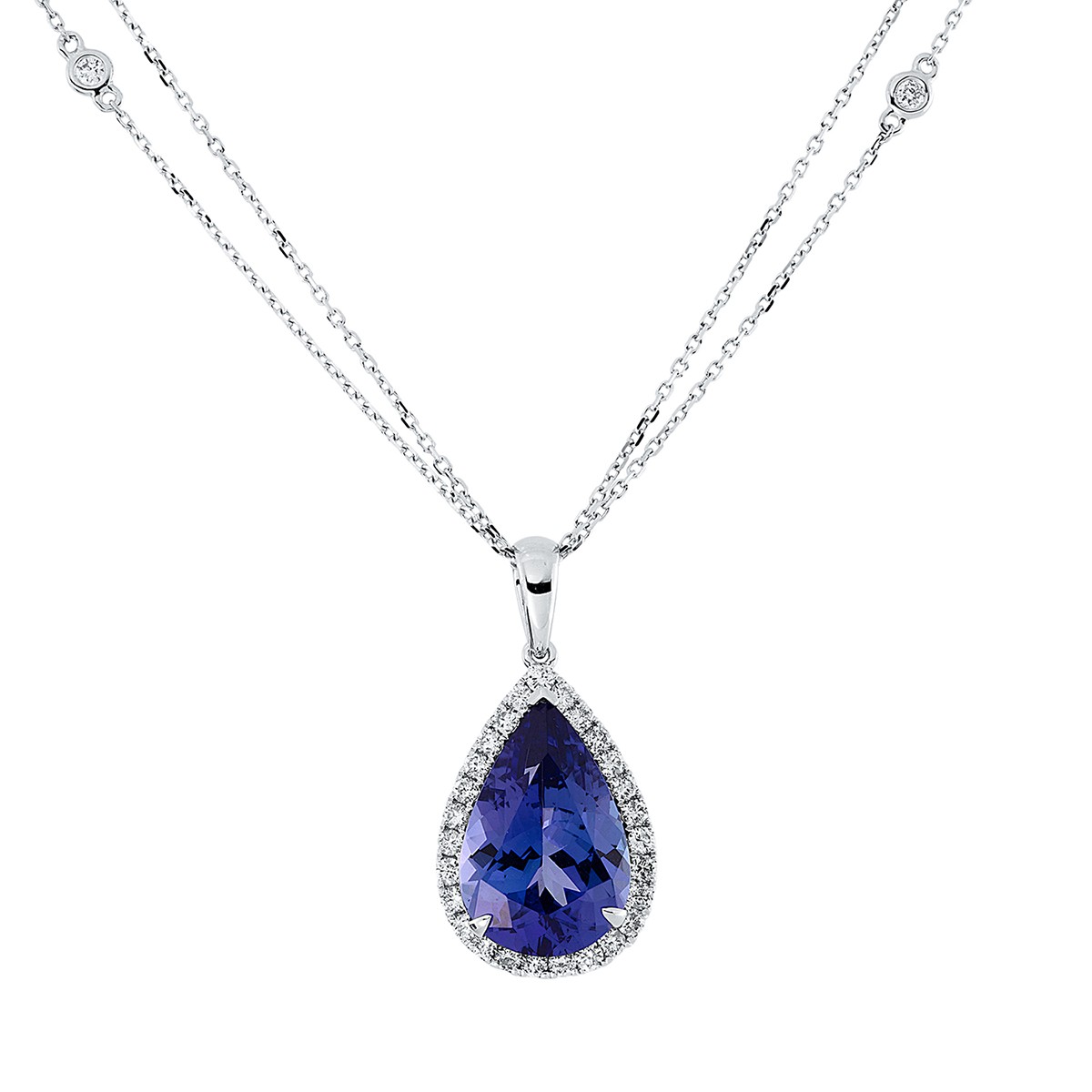 necklace 18 kt WG, with loop at 40 cm + 43 cm