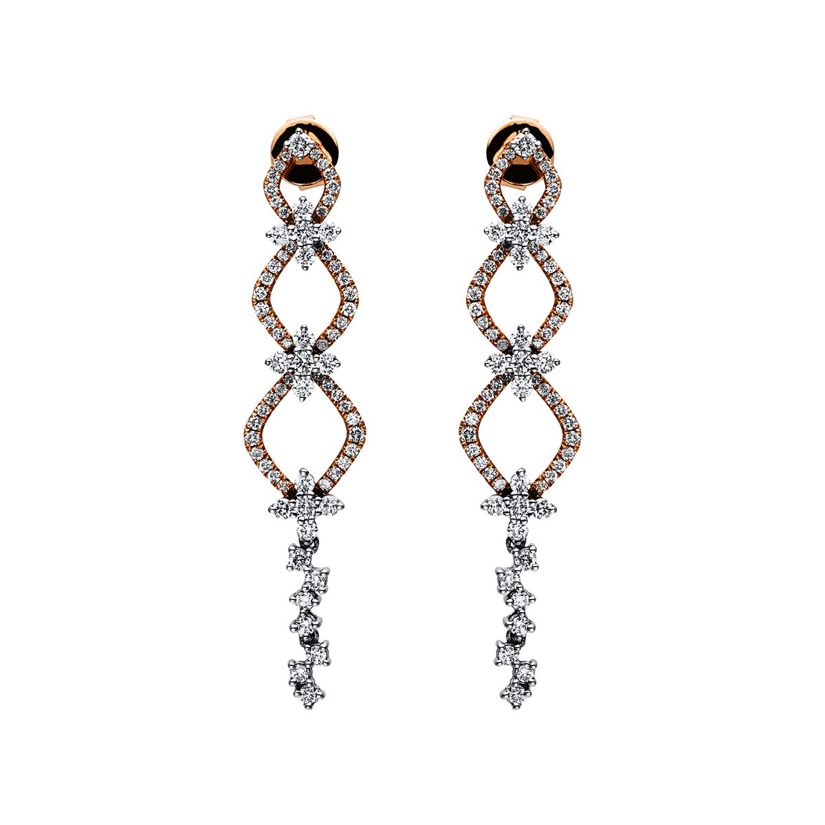 earrings 18 kt RG+WG