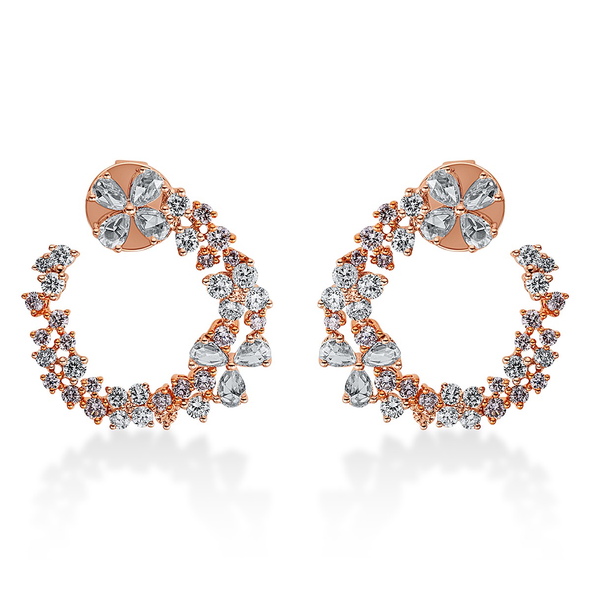 earrings 18 kt WG+RG