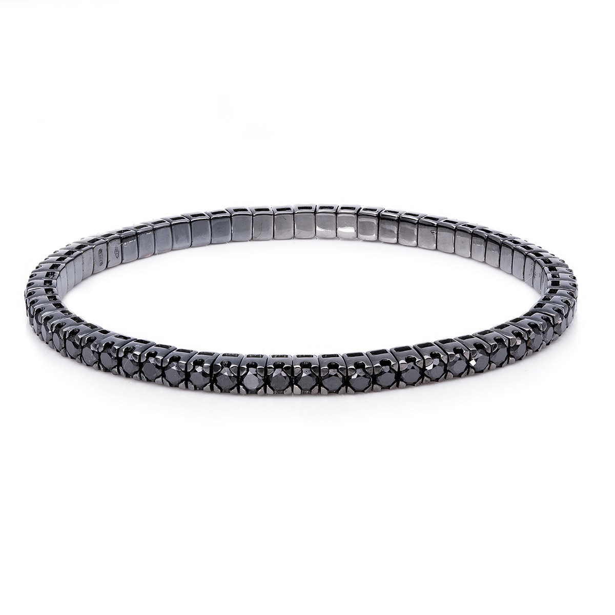 bracelet 18 kt WG, flex-band, variable, black rho